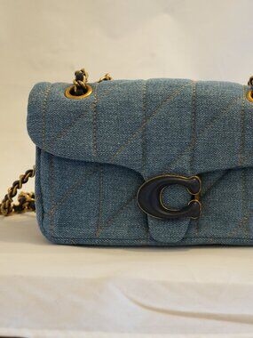 NWT- Denim Fashion Bag with Gold Chain